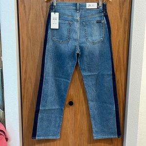 NWT 7 for All Mankind Kiki two tone cropped wide leg